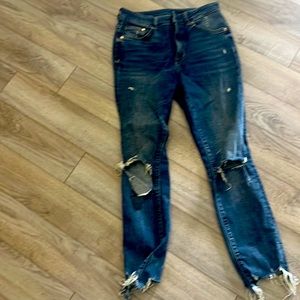 High rise ankle length jeans